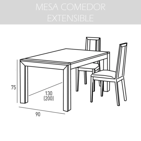 Mesa comedor extensible Cloe