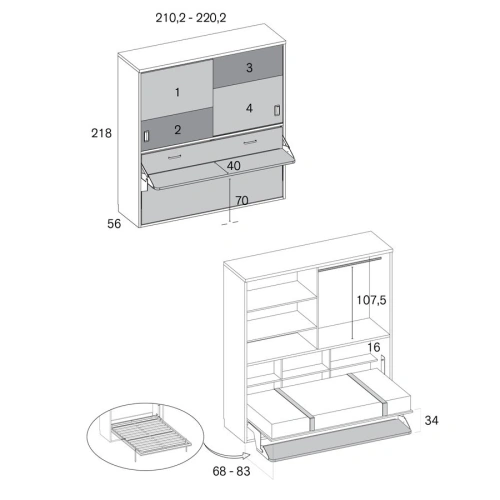 Cama abatible Nubadar