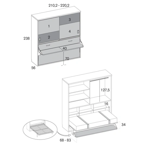 Cama abatible Nubadar