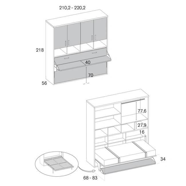 Cama abatible Riris