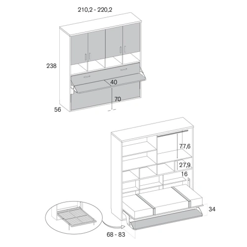 Cama abatible Riris