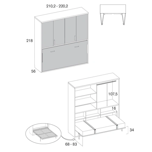 Cama abatible Muglo