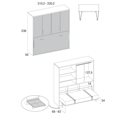 Cama abatible Muglo