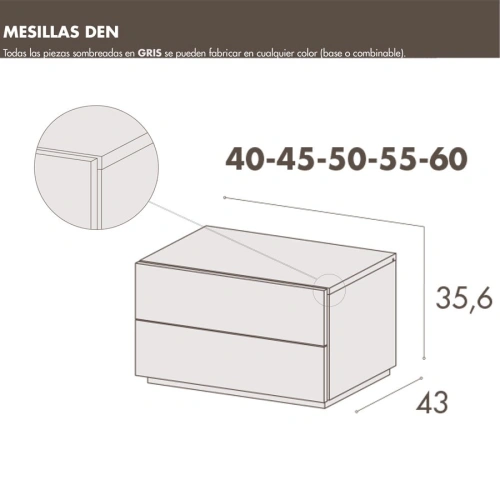 Mesilla Den 2 cajones