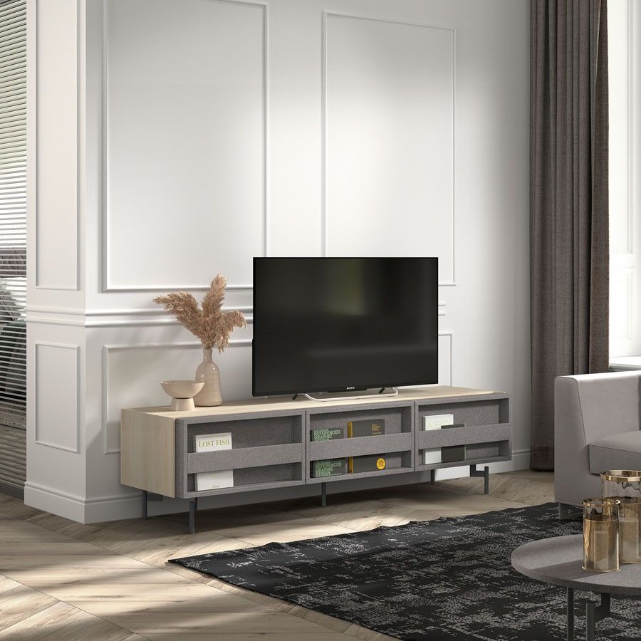 Mueble TV salón moderno frentes cajones revistero New Royal 15