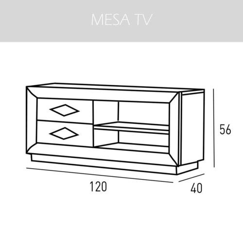 Mueble TV Cloe Málaga con zócalo