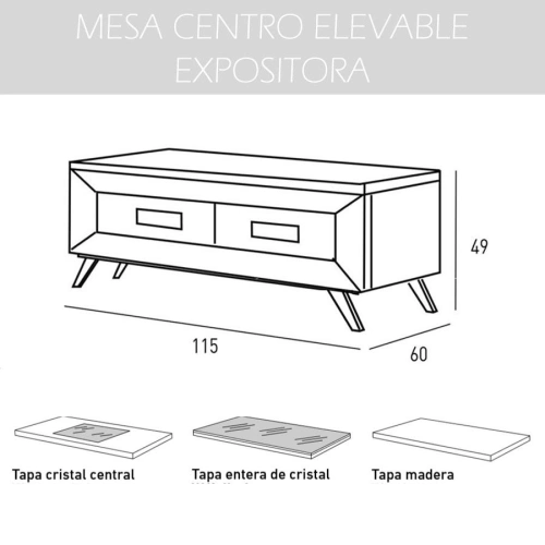 Mesa de centro elevable Cloe Huelva