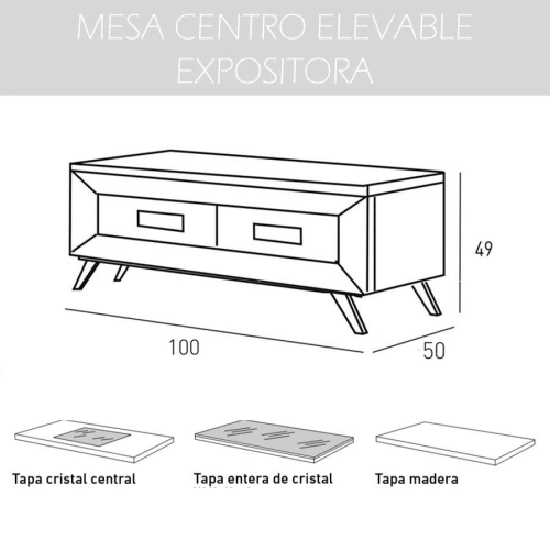 Mesa de centro elevable Cloe Alicante